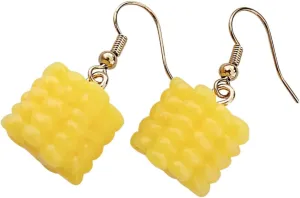 1 Pair Novelty Corn Dangle Earrings Lightweight Resin Pendant Jewelry for Women and Unique Summer Style for Casual Outings and Travel Random Color