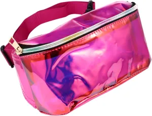 1Pc Transparent Iridescent Fanny Pack for Women Waist Bag Stylish Functional for Dating Travel Everyday Use