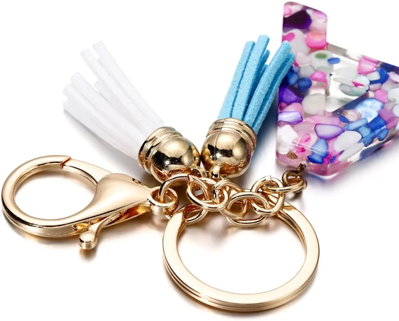 1Pcs Fashion Tassel Keychains A-Z Letters Initial Resin Key Chains Cute Car Keyring Charm Bag Accessories Gifts