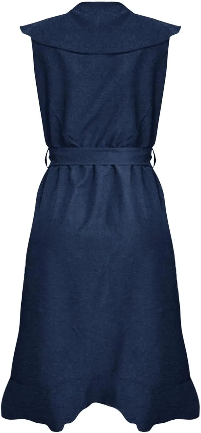 2025 Summer Dresses Women Wrap Midi Dress Casual Boho Deep Vneck Short Sleeve Ruffle Hem Split Beach Flowy Long Skirt
