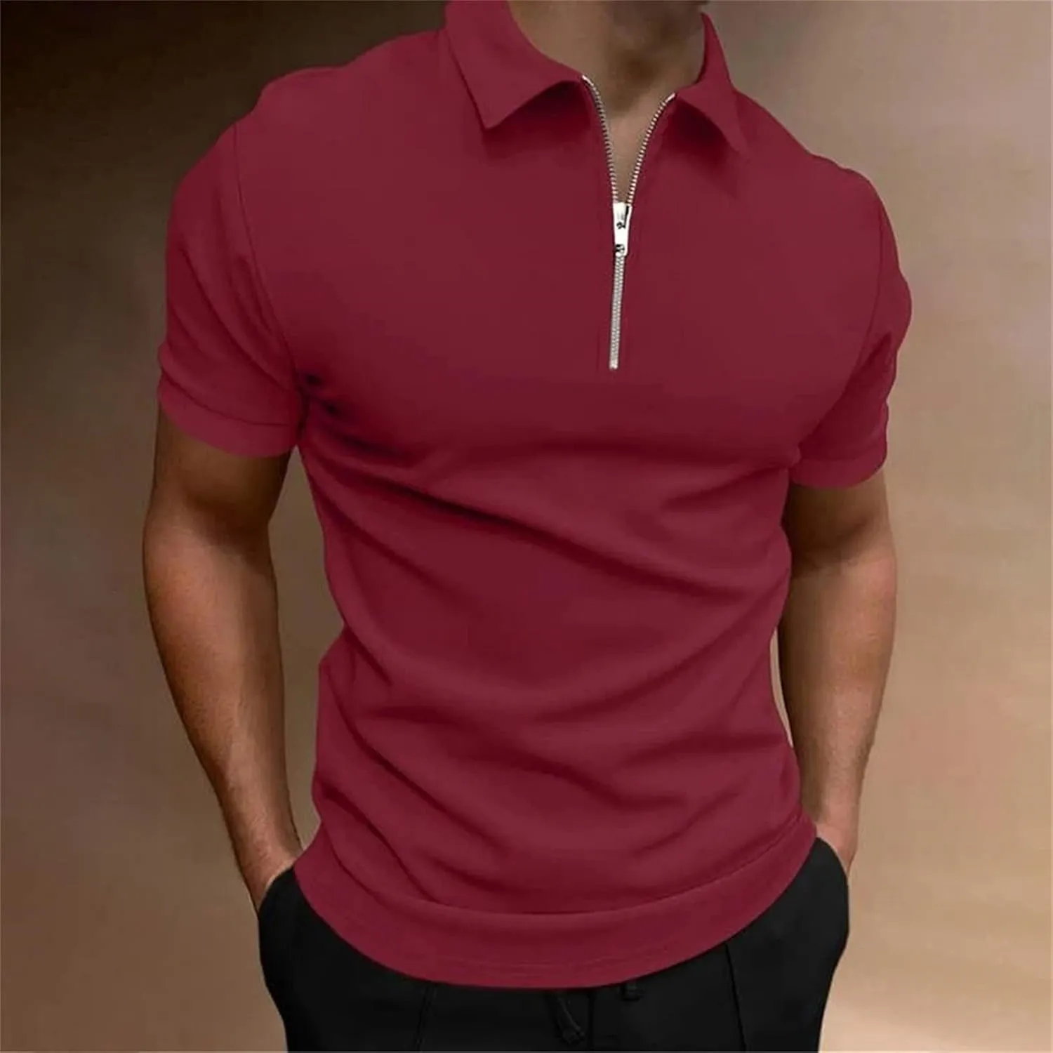 3 Pack Men's Quarter Zip Polo Shirts Moisture Wicking Golf Shirt Moisture Wicking Performance Casual Summer Beach Top