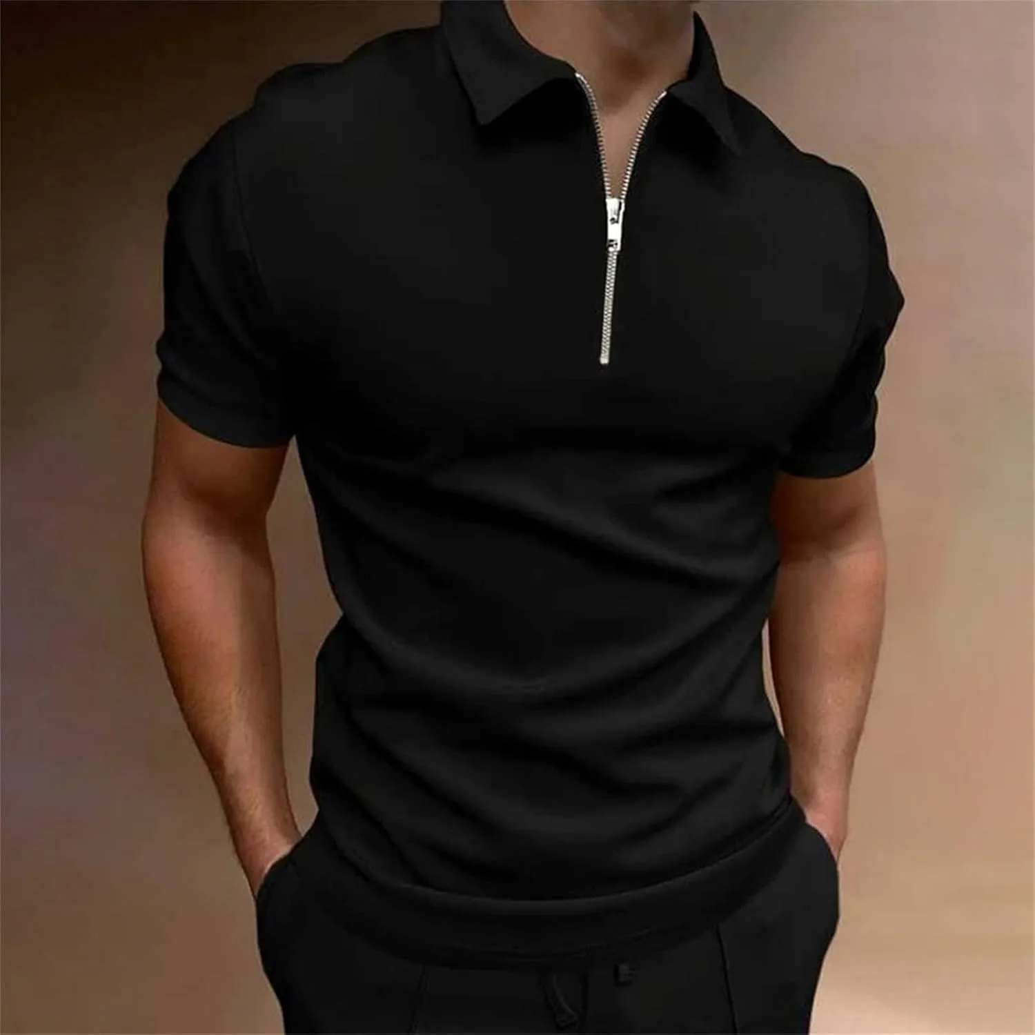 3 Pack Men's Quarter Zip Polo Shirts Moisture Wicking Golf Shirt Moisture Wicking Performance Casual Summer Beach Top