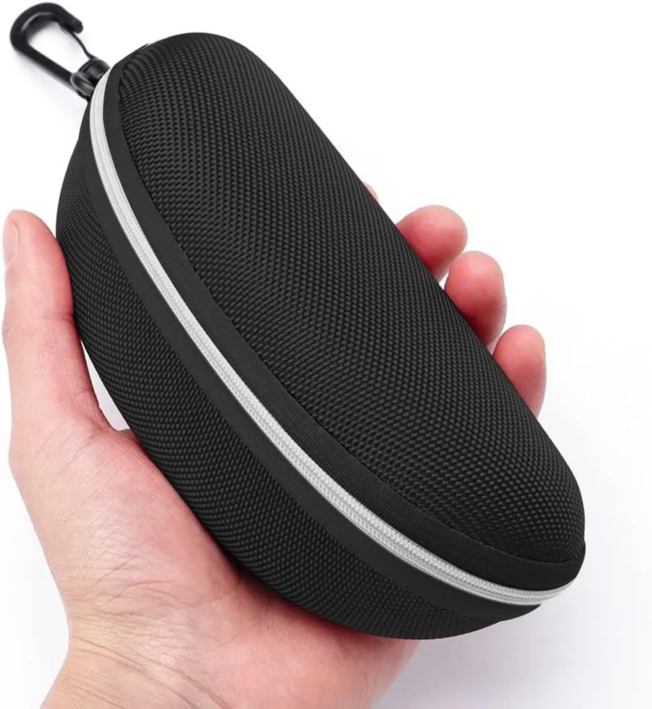 3pcs Zipper Hard Shell Sunglasses Case and Eyeglasses Case Portable Travel Glasses Case with Plastic Hook