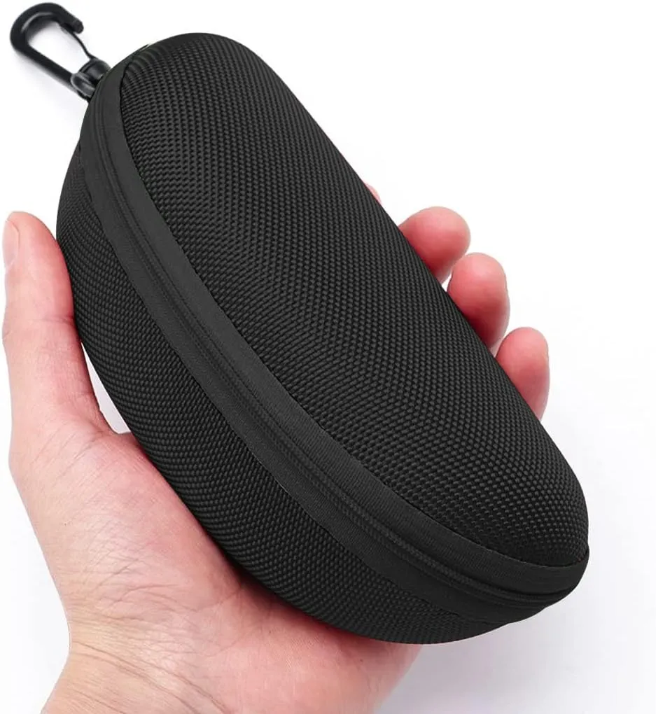 3pcs Zipper Hard Shell Sunglasses Case and Eyeglasses Case Portable Travel Glasses Case with Plastic Hook
