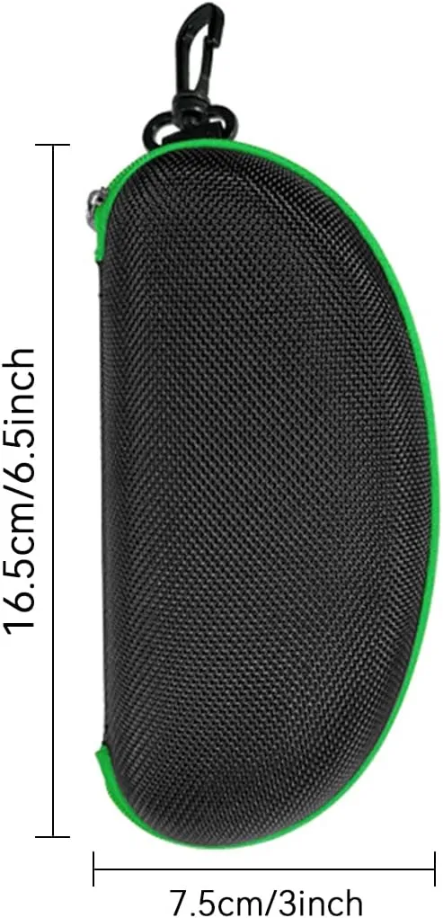 3pcs Zipper Hard Shell Sunglasses Case and Eyeglasses Case Portable Travel Glasses Case with Plastic Hook