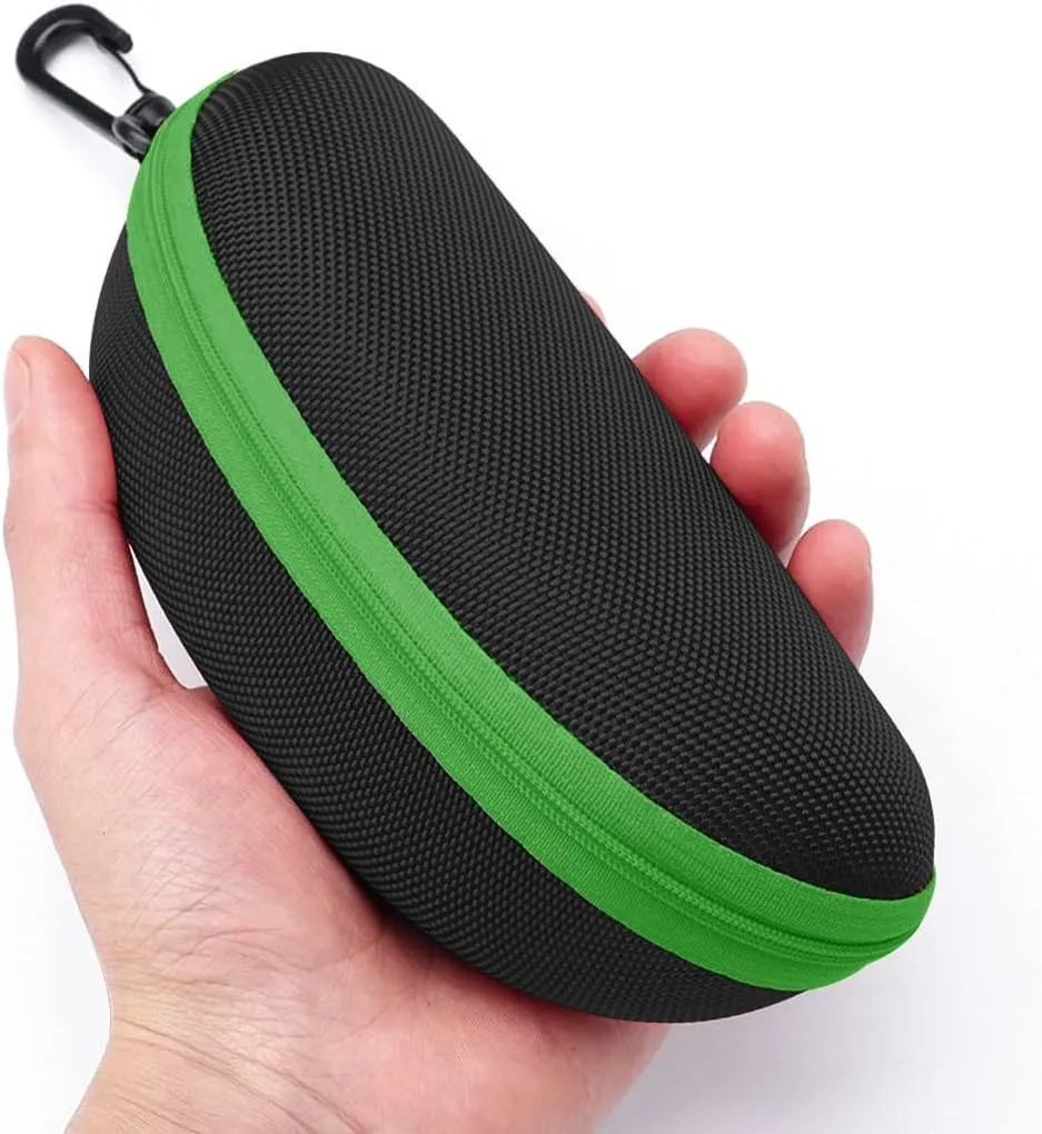 3pcs Zipper Hard Shell Sunglasses Case and Eyeglasses Case Portable Travel Glasses Case with Plastic Hook