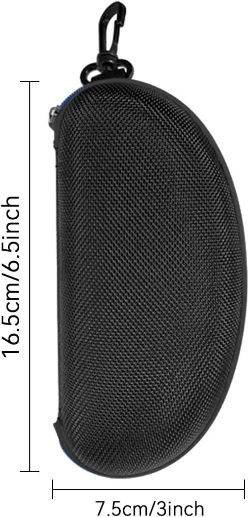 3pcs Zipper Hard Shell Sunglasses Case and Eyeglasses Case Portable Travel Glasses Case with Plastic Hook