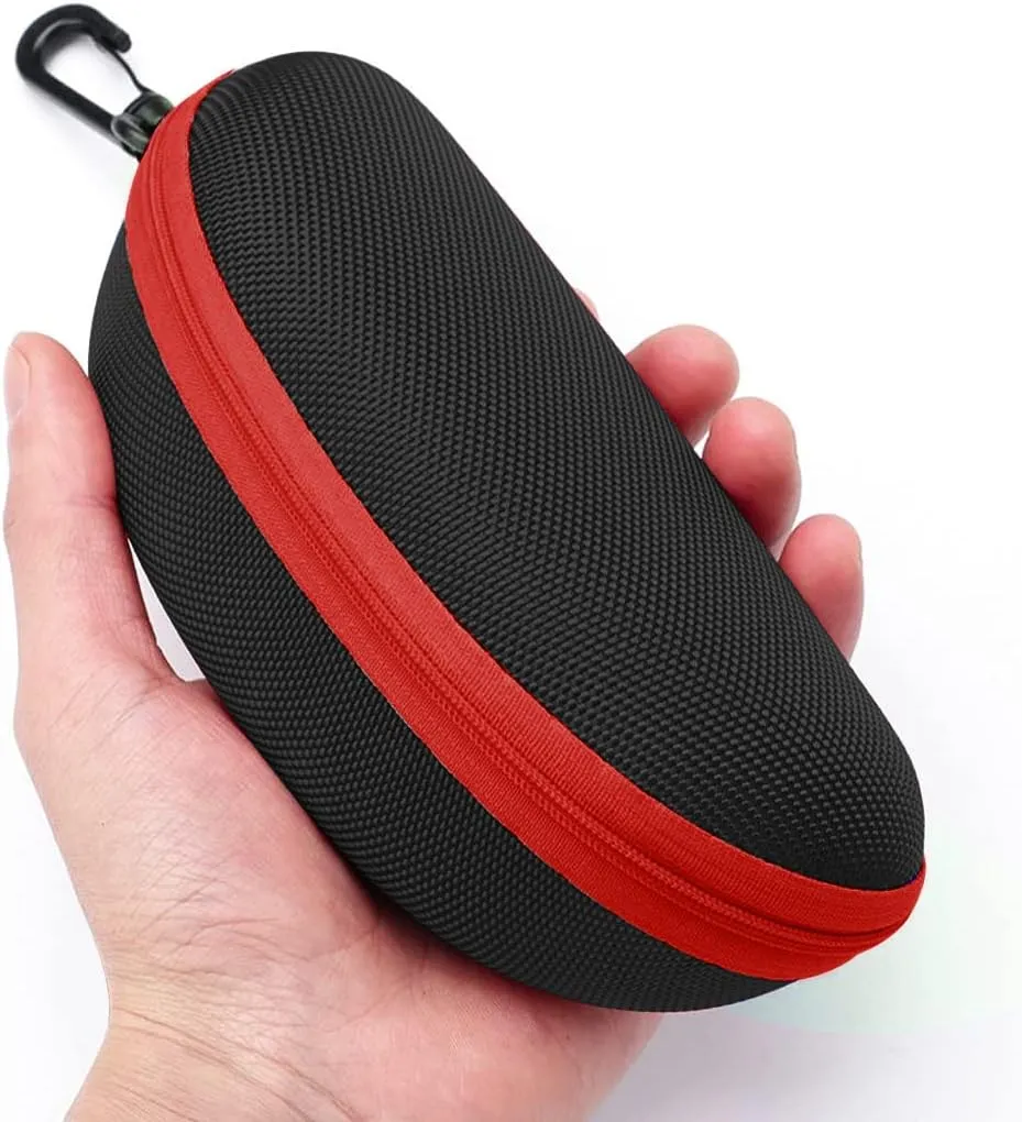 3pcs Zipper Hard Shell Sunglasses Case and Eyeglasses Case Portable Travel Glasses Case with Plastic Hook