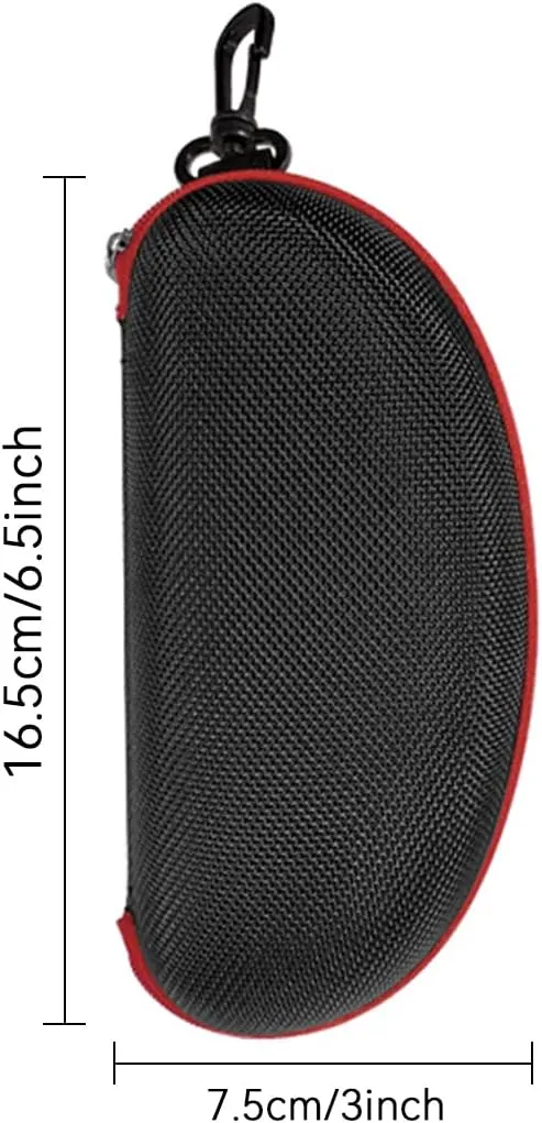 3pcs Zipper Hard Shell Sunglasses Case and Eyeglasses Case Portable Travel Glasses Case with Plastic Hook