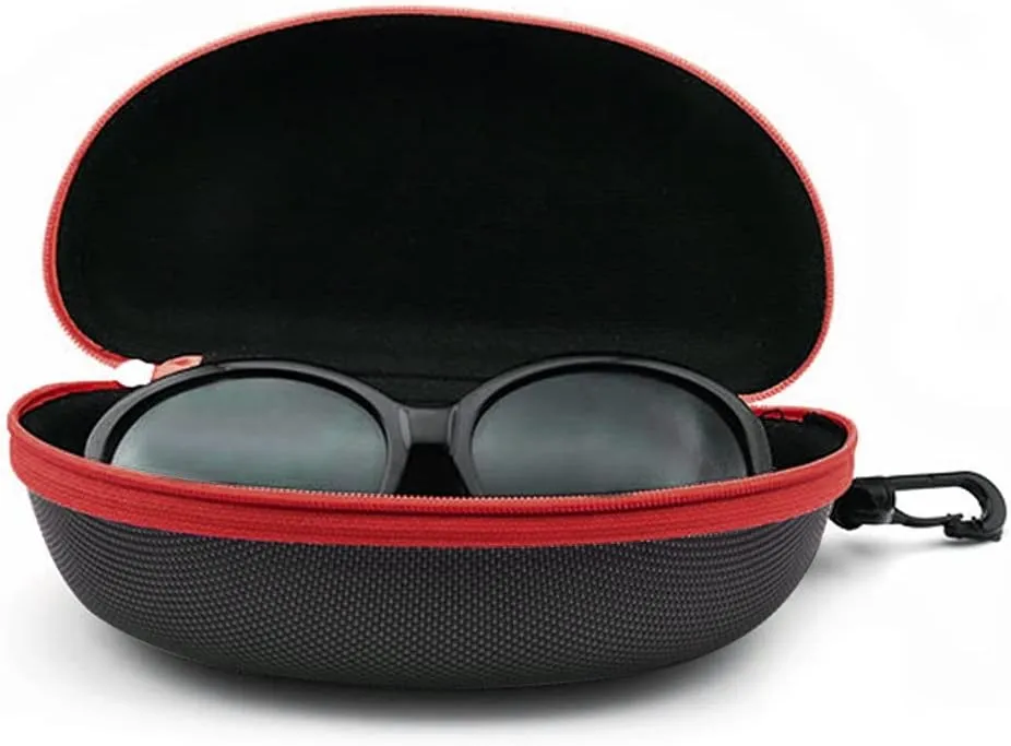 3pcs Zipper Hard Shell Sunglasses Case and Eyeglasses Case Portable Travel Glasses Case with Plastic Hook