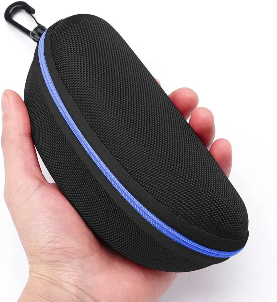 3pcs Zipper Hard Shell Sunglasses Case and Eyeglasses Case Portable Travel Glasses Case with Plastic Hook
