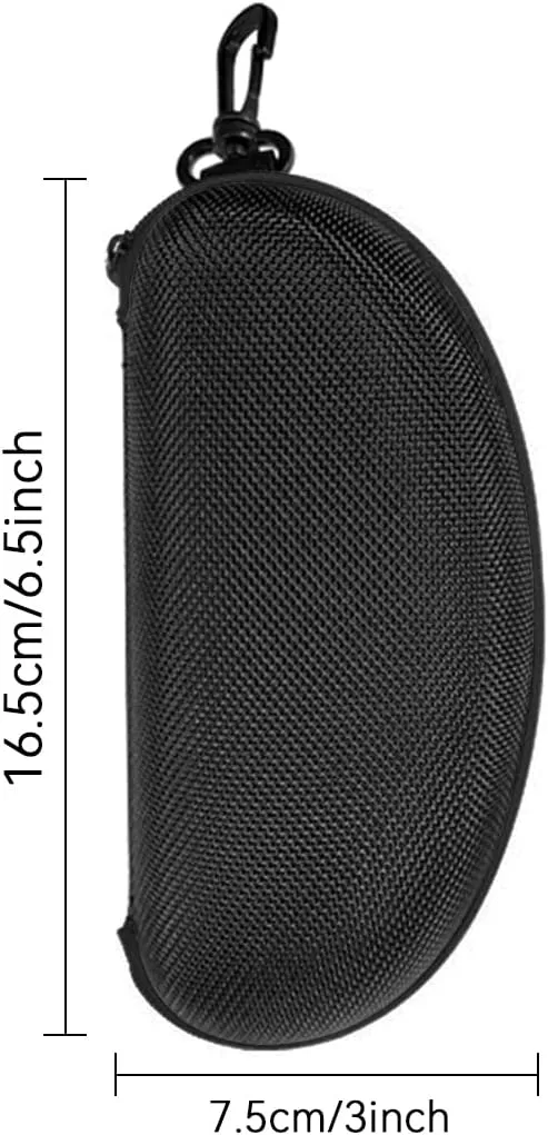 3pcs Zipper Hard Shell Sunglasses Case and Eyeglasses Case Portable Travel Glasses Case with Plastic Hook