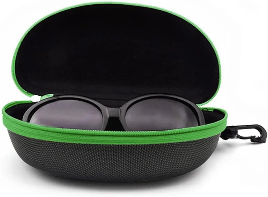 3pcs Zipper Hard Shell Sunglasses Case and Eyeglasses Case Portable Travel Glasses Case with Plastic Hook