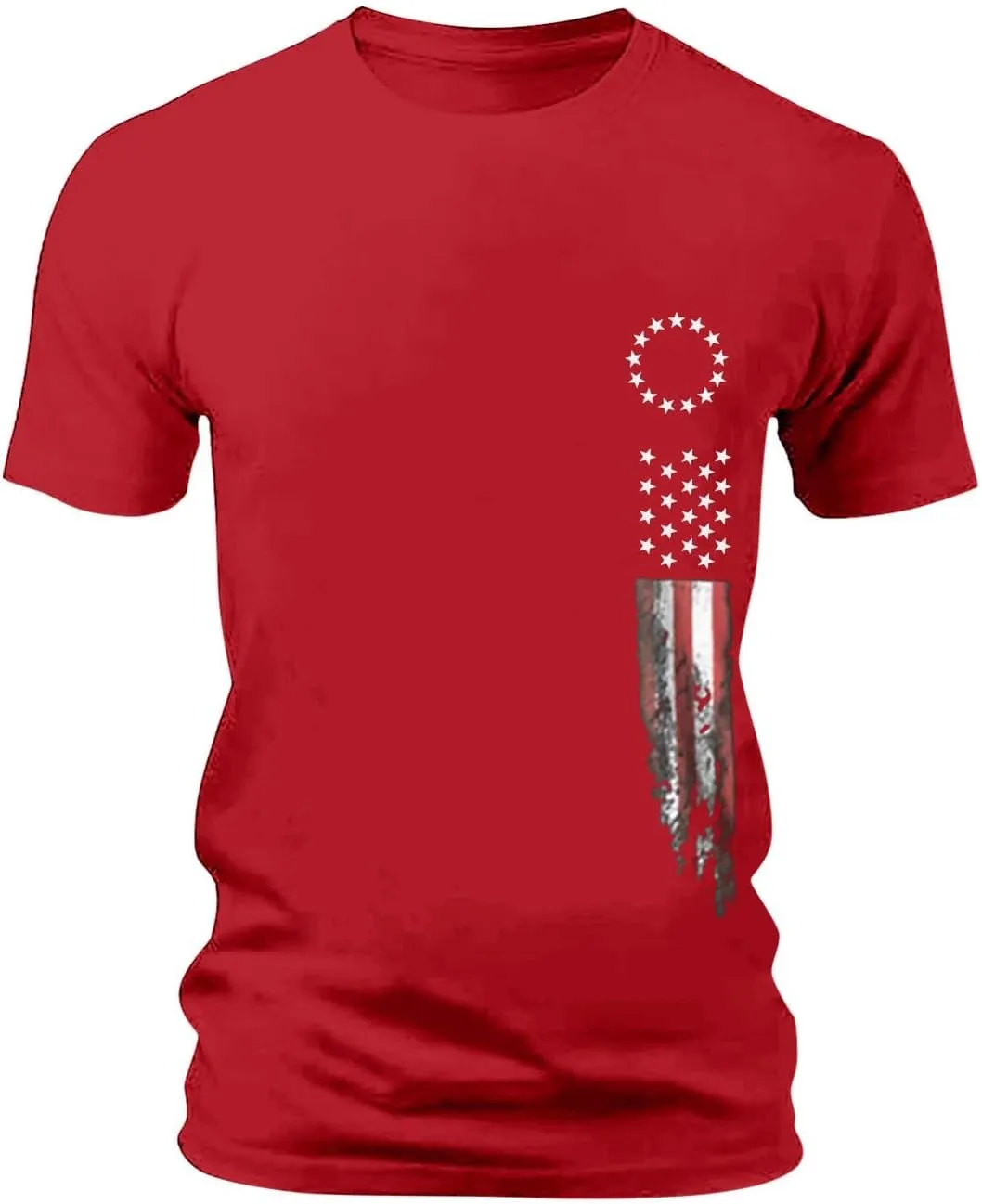 4th of July Shirts Mens Muscle Shirts Stars and Stripes Flag Graphic Short Sleeve Tee Shirt Blouse Patriotic T-Shirts