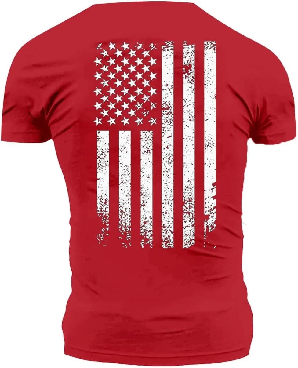 4th of July Shirts Mens Muscle Shirts Stars and Stripes Flag Graphic Short Sleeve Tee Shirt Blouse Patriotic T-Shirts