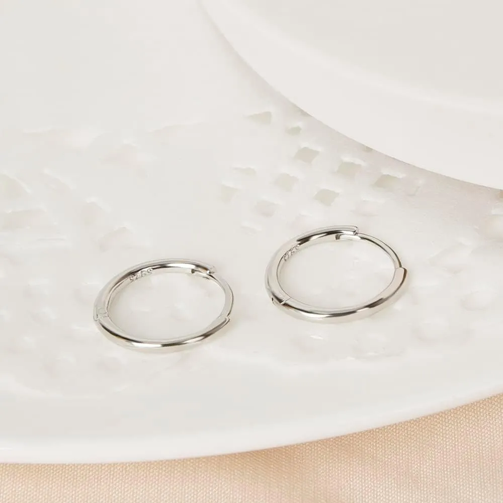 6mm 7mm 8mm 9mm 10mm 11mm 13mm 15mm Huggie Hoop Earrings 925 Sterling Silver 18k Gold Plated 1.3mm Thin Cartilage Hinged Tiny Mini - Medium Huggy Hoop Earrings