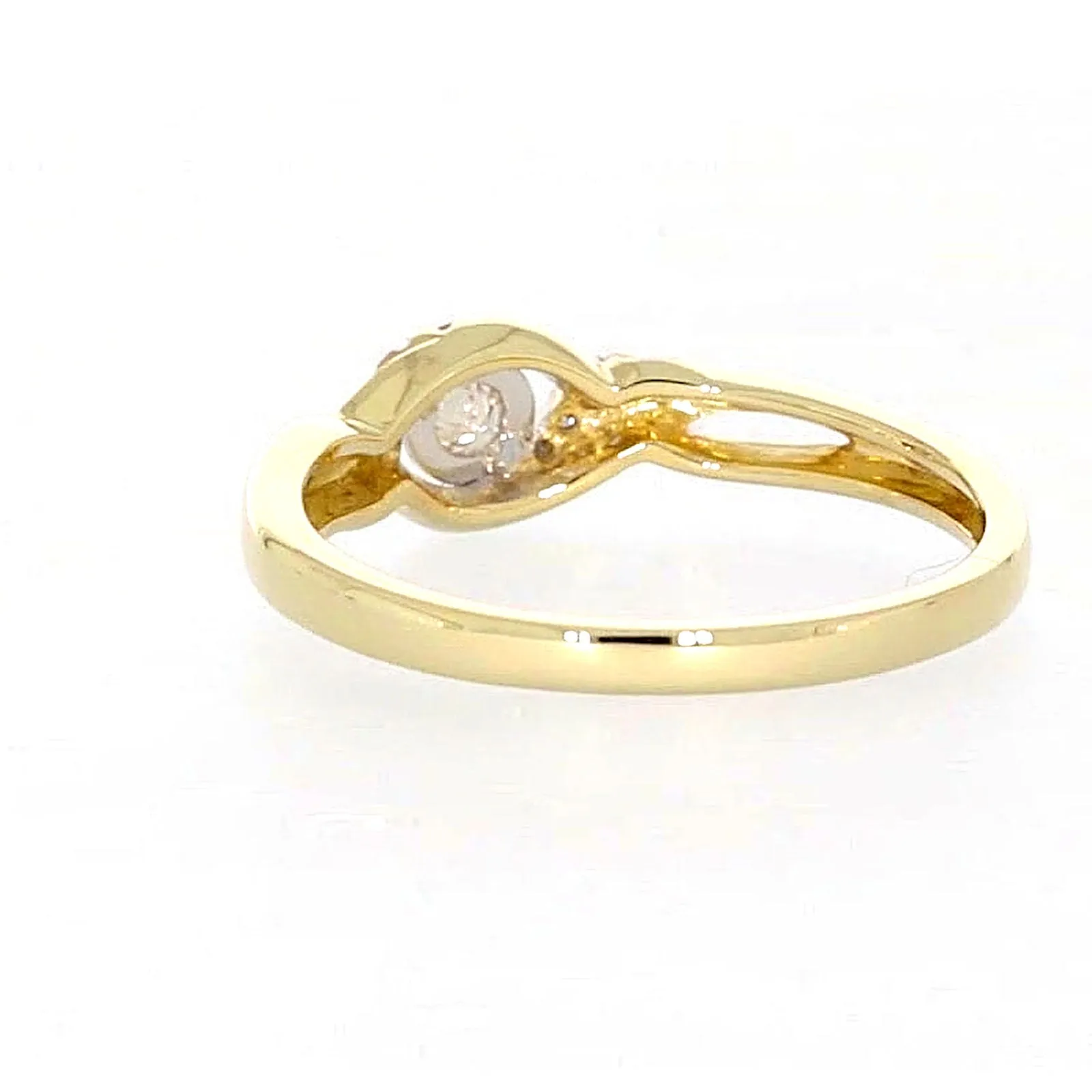 9ct Yellow Gold Round Brilliant Cut with 0.07 CARAT tw of Diamonds Ring