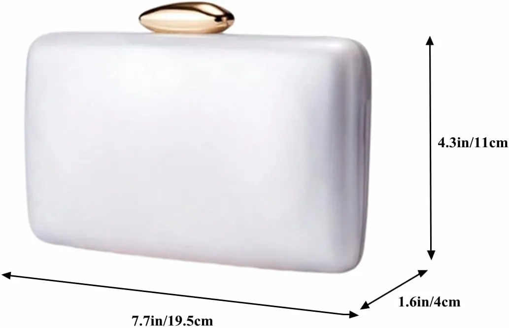 Acrylic Chain Strap Crossbody Bag for Women Elegant Clutch Purse with Marble Effect Evening Party Handbag