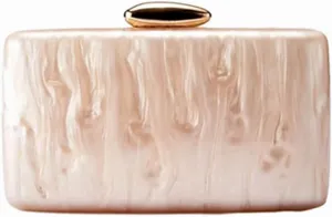 Acrylic Chain Strap Crossbody Bag for Women Elegant Clutch Purse with Marble Effect Evening Party Handbag