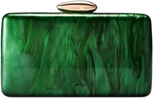 Acrylic Chain Strap Crossbody Bag for Women Elegant Clutch Purse with Marble Effect Evening Party Handbag