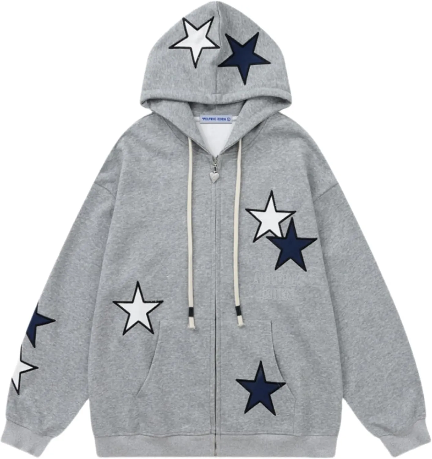 Aelfric Eden Star Zip Up Hoodie Women Oversized Graphic Hoodies Y2K Hooded Sweatshirt Aesthetic Jackets