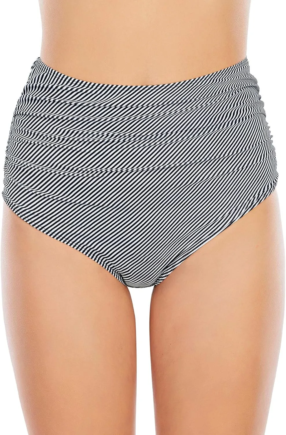 American Trends High Waisted Bikini Bottoms Ruched Tummy Control Swimsuits Bottoms Sexy Swim Bottom Bathing Suits for Women