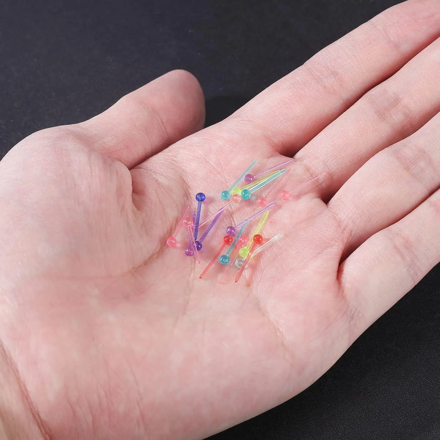 AoedeJ 100 Pcs Clear Earrings for Sports with Plastic Earring Backs, Invisible