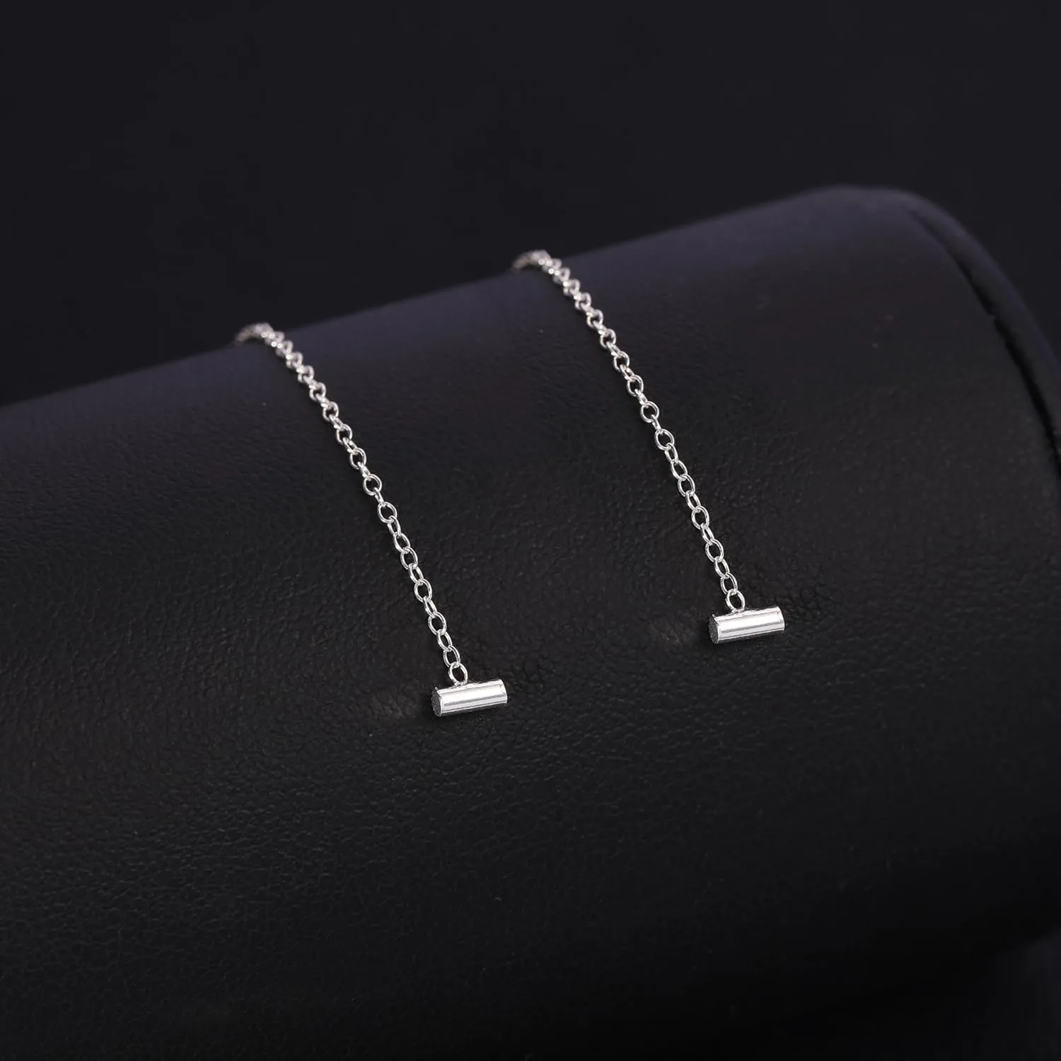 AoedeJ Sterling Silver Threader Earrings for Women Thread Chain Earrings Ear Threader Earrings Chain Thread Earrings for Women