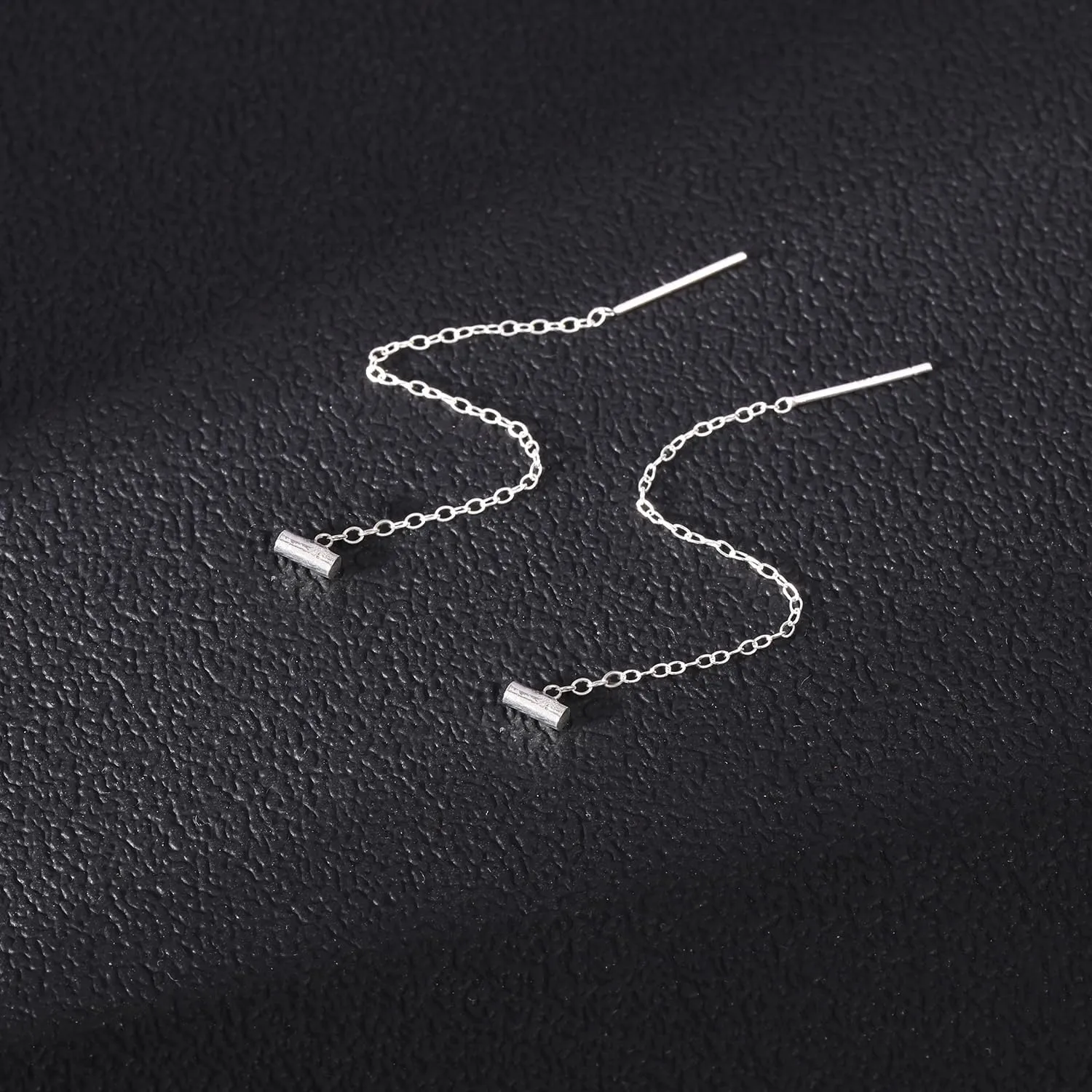 AoedeJ Sterling Silver Threader Earrings for Women Thread Chain Earrings Ear Threader Earrings Chain Thread Earrings for Women