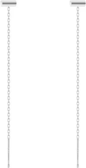 AoedeJ Sterling Silver Threader Earrings for Women Thread Chain Earrings Ear Threader Earrings Chain Thread Earrings for Women