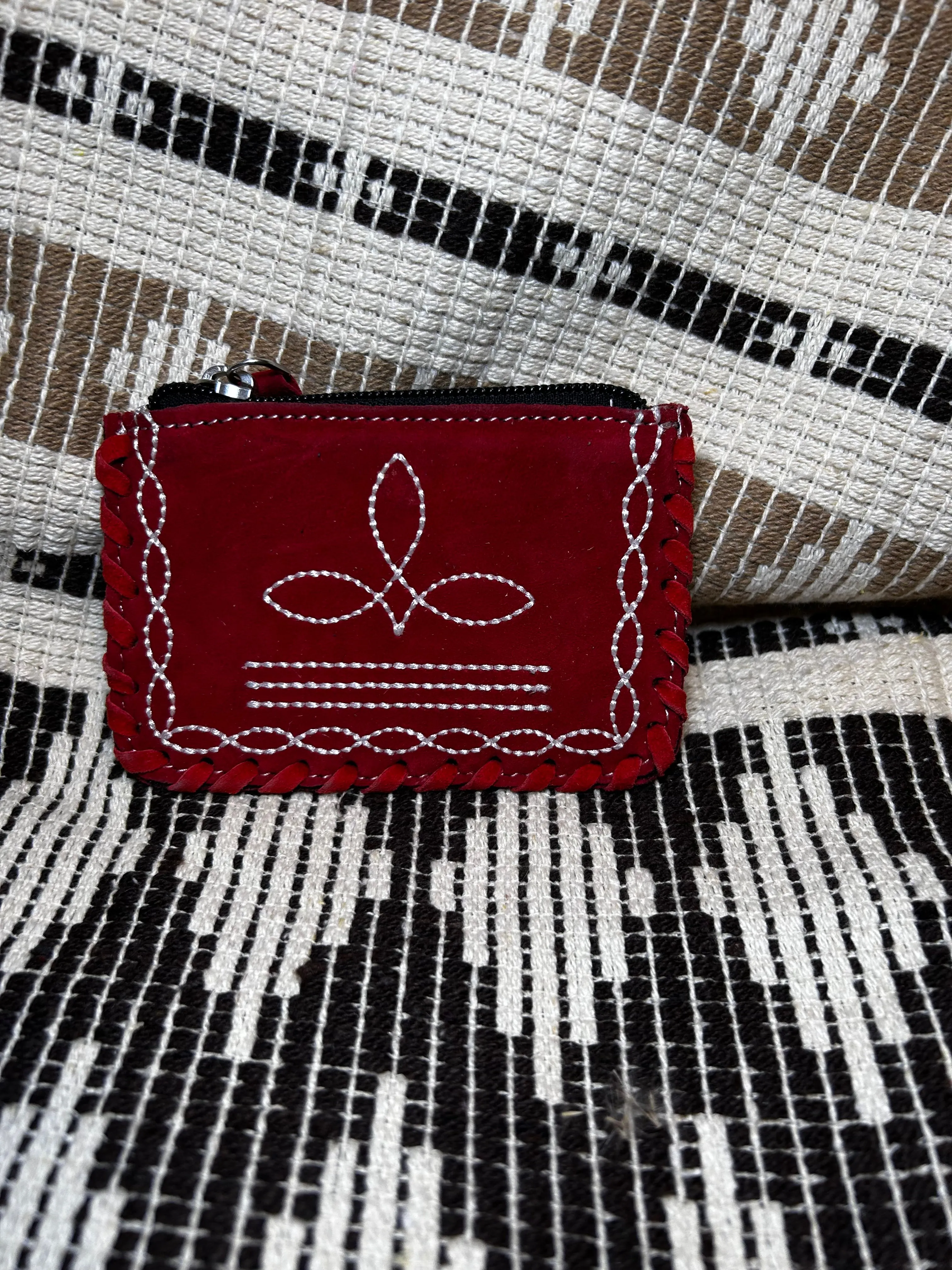 Arlington Suede Boot Stitch Coin Purse