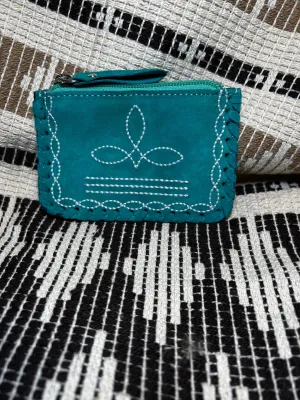 Arlington Suede Boot Stitch Coin Purse