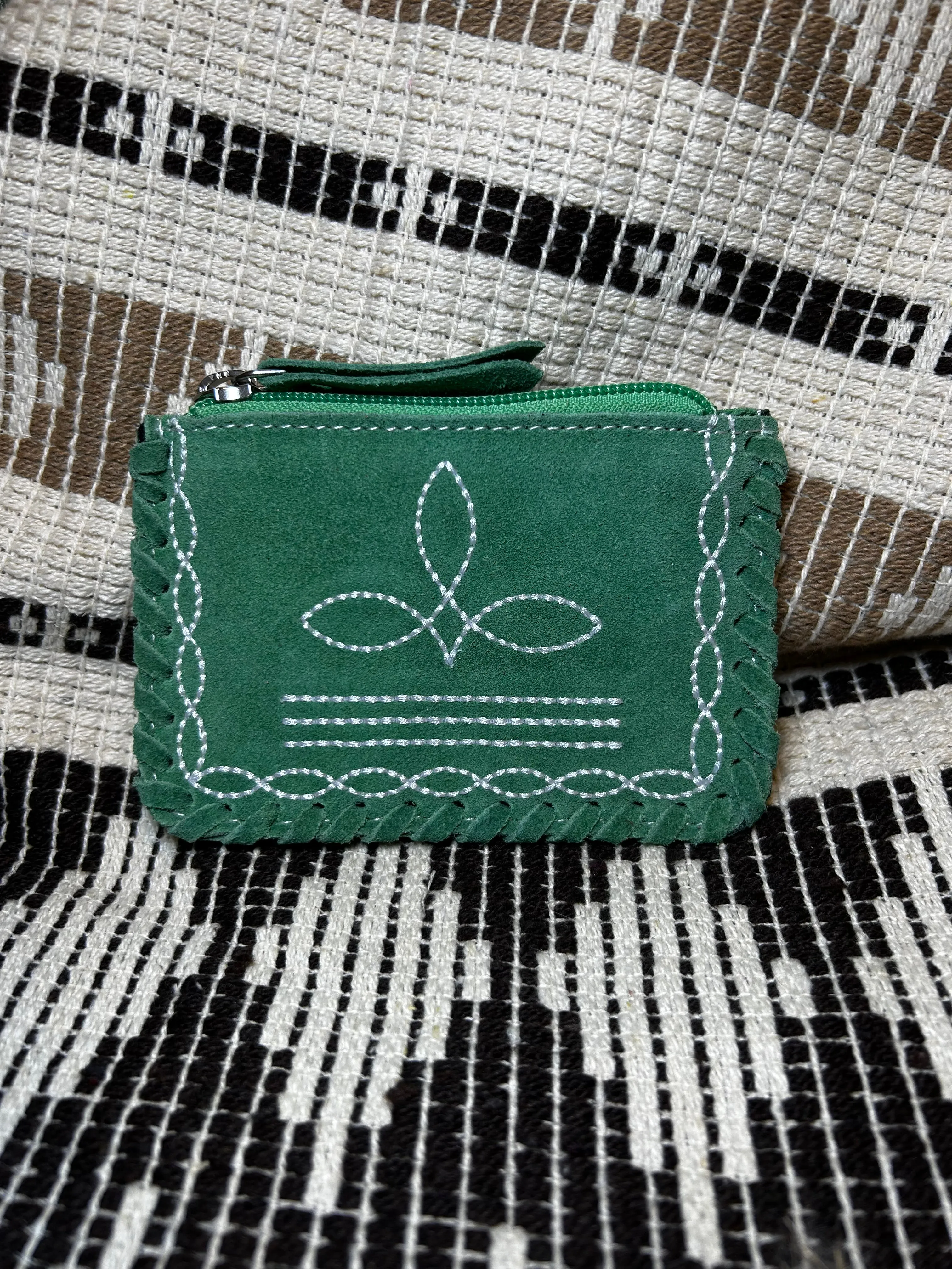 Arlington Suede Boot Stitch Coin Purse