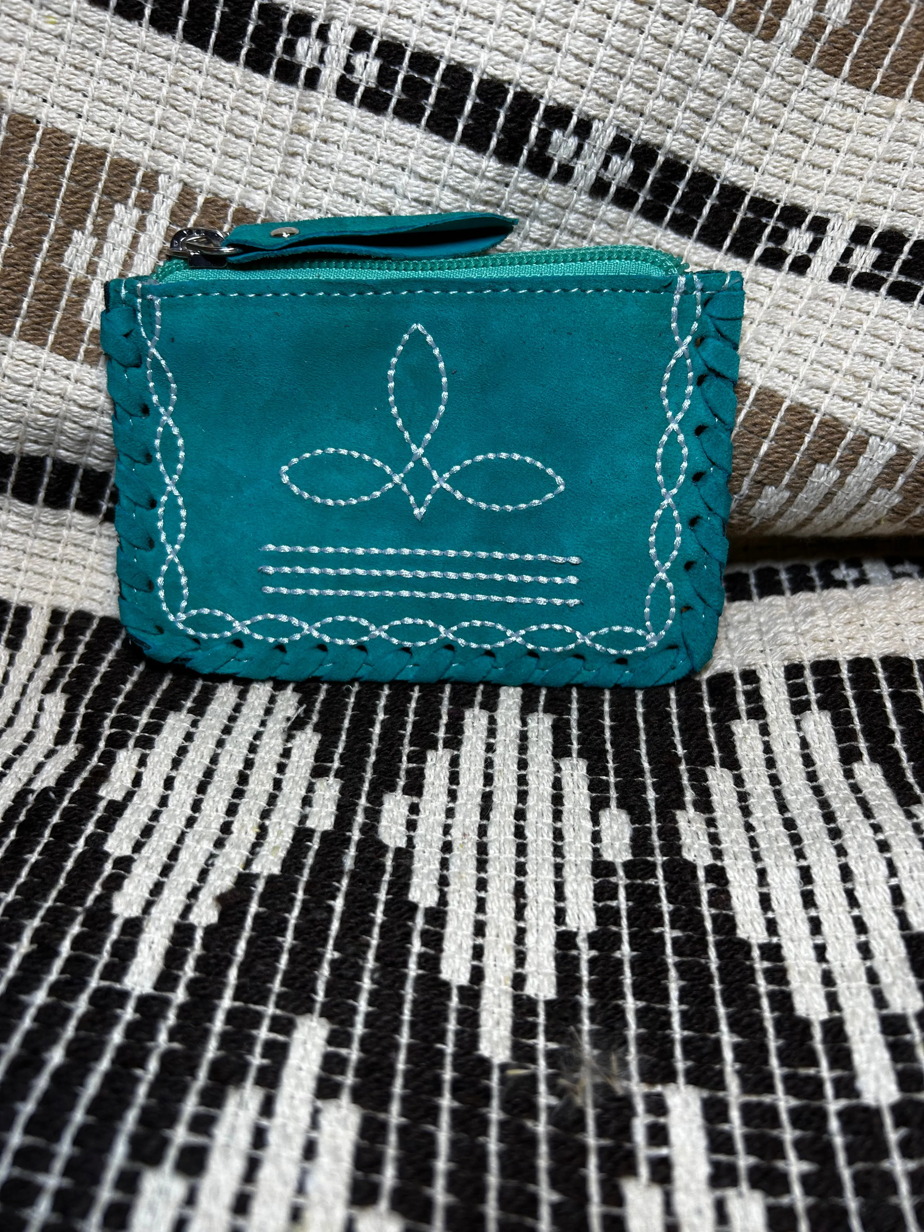 Arlington Suede Boot Stitch Coin Purse