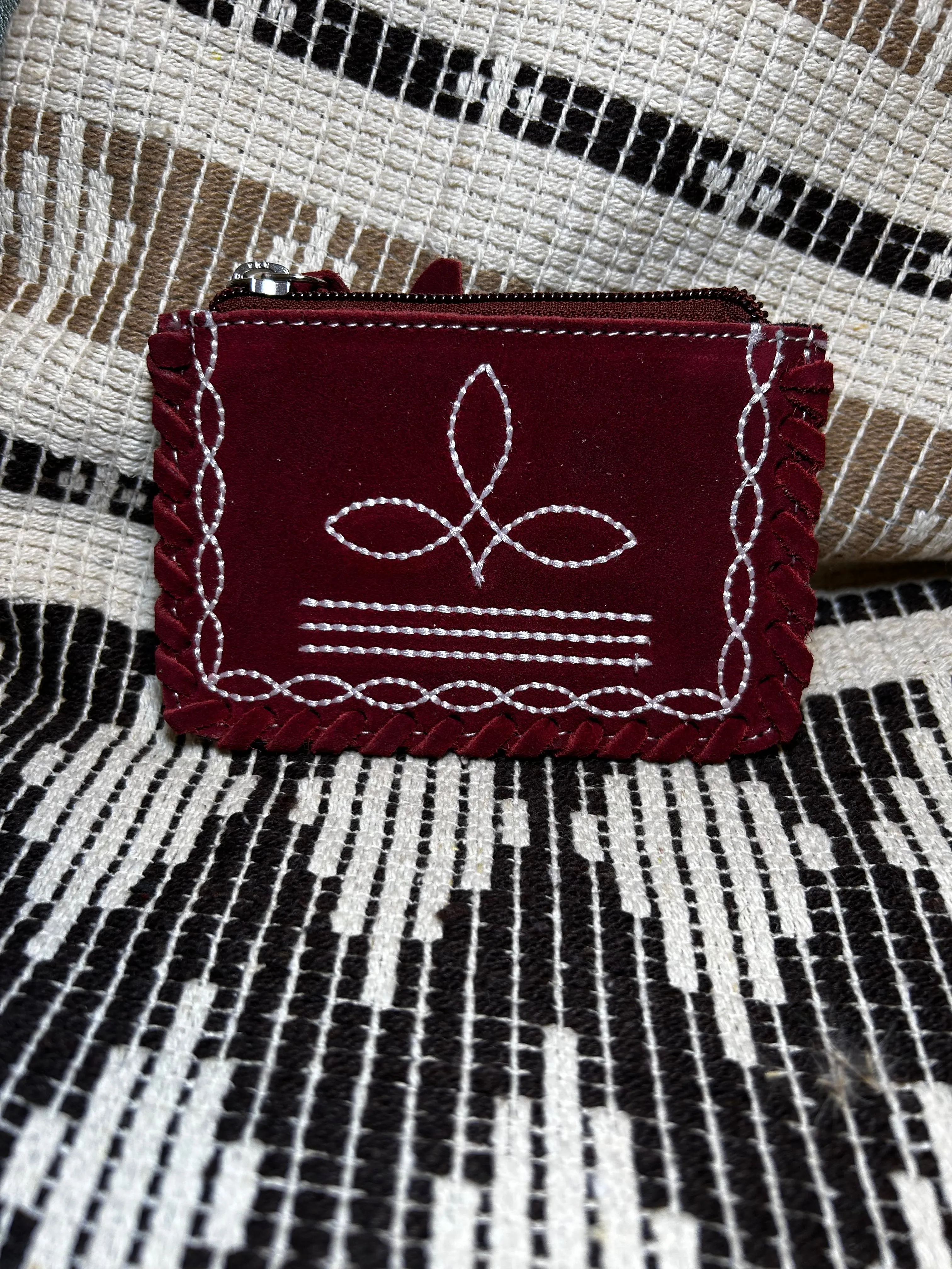 Arlington Suede Boot Stitch Coin Purse