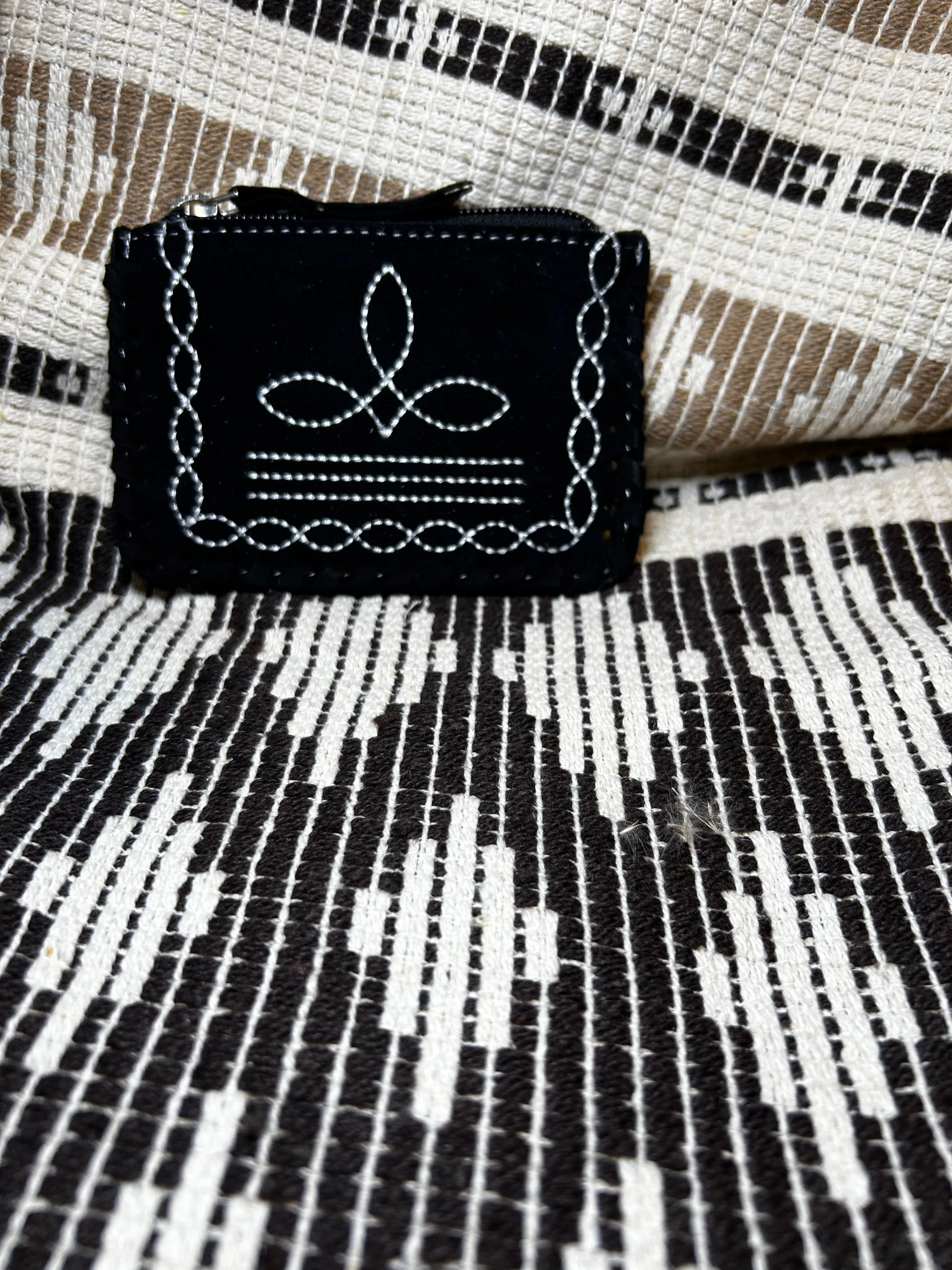 Arlington Suede Boot Stitch Coin Purse