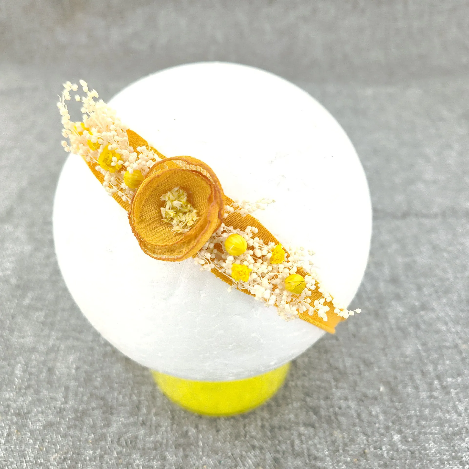 Babymoon Baby Girl's Designer Floral Headband | Girls Hair Accessories | Golden
