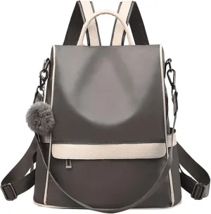Backpack for women Purse Fashion Leather Designer Travel Large Ladies Shoulder Bags with Tassel (Gray)