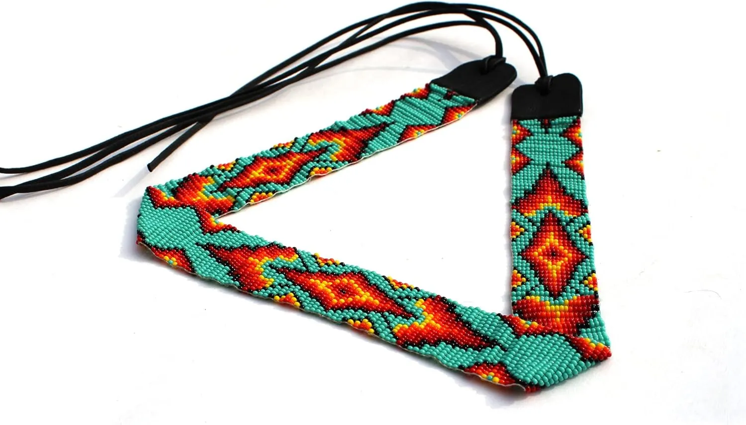 Beaded Hatband With Cuff Bracelet Native American Style Southwestern Cow Rode Handmade Head/Hat Band Collection