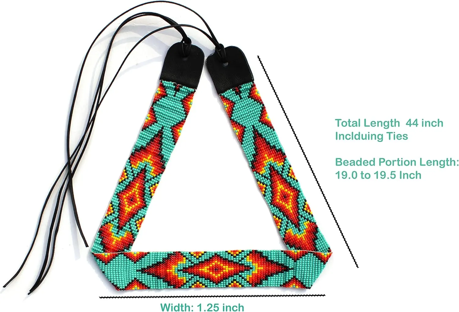 Beaded Hatband With Cuff Bracelet Native American Style Southwestern Cow Rode Handmade Head/Hat Band Collection