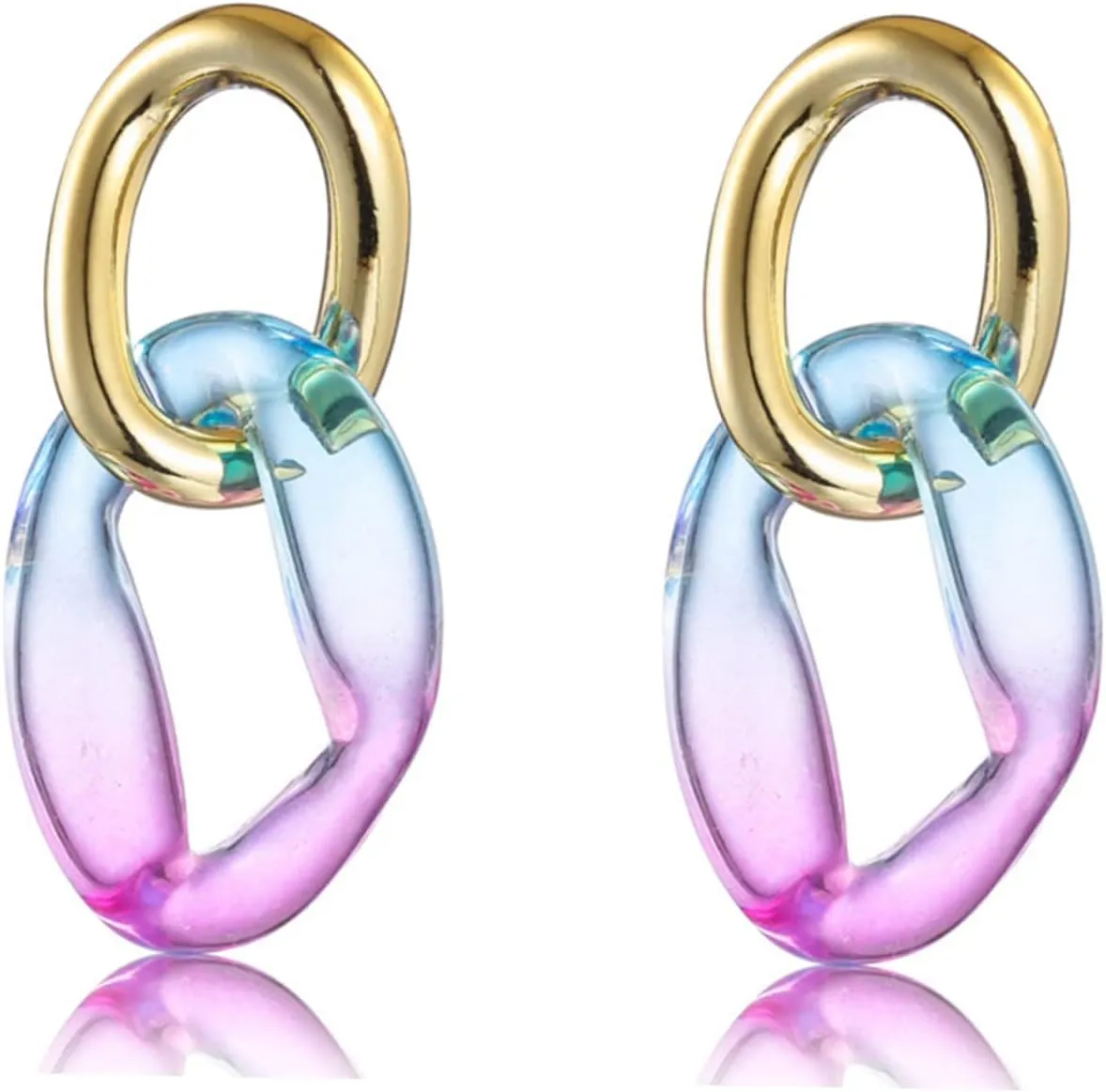 BESPORTBLE Minimalist Pendant Earrings for Women Dangle Loop Earrings Resin Chained Design Chic and Impressive Present