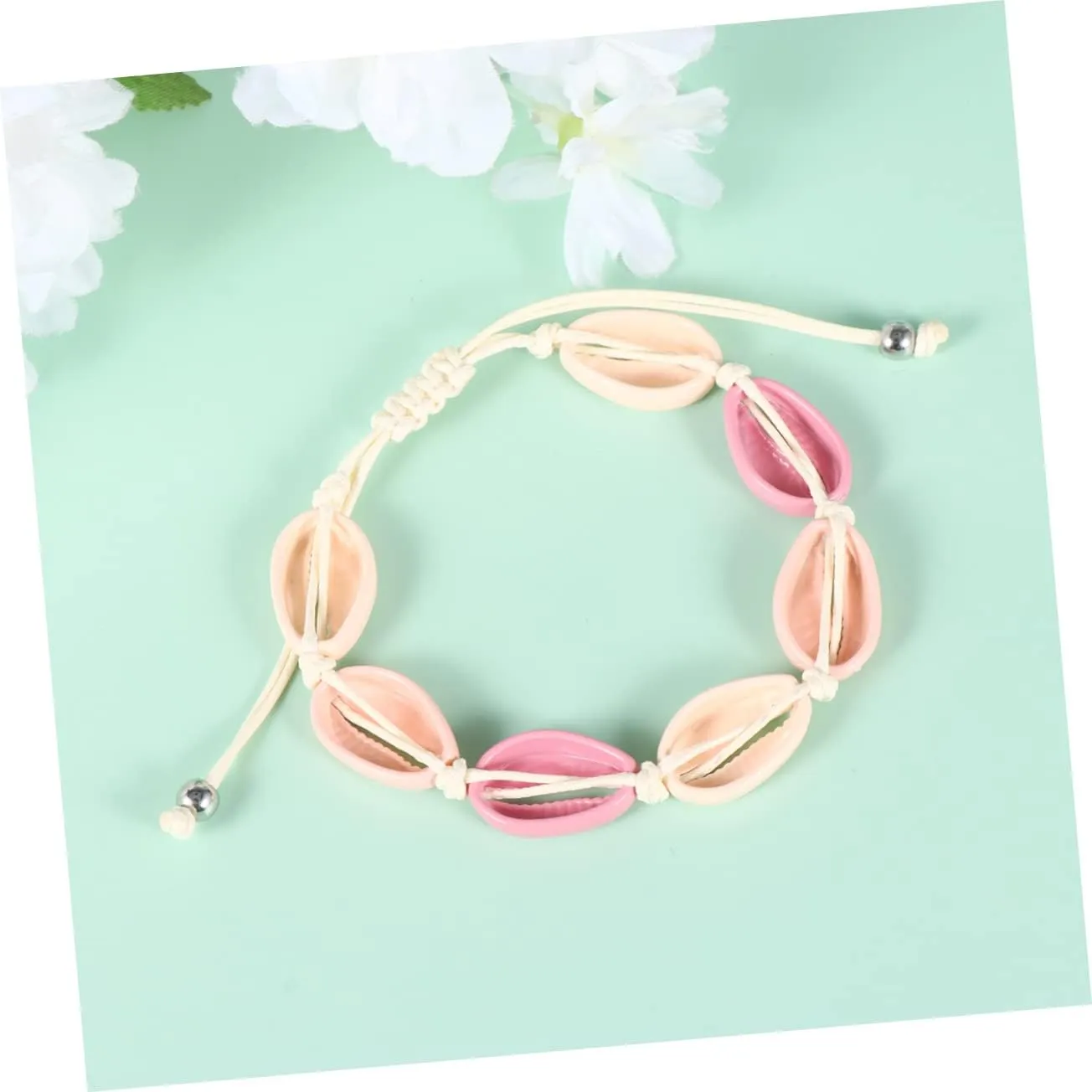 BESTOYARD 2pcs Beach Bracelets Beach Bracelets for Women Beaded Bracelets Woven Chain Bracelet Shell Ankle