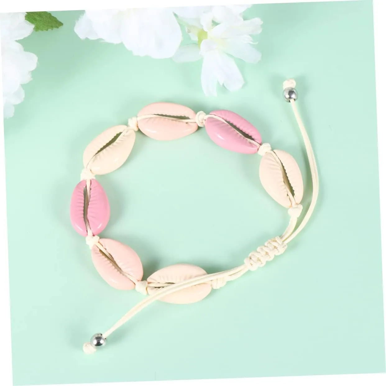 BESTOYARD 2pcs Beach Bracelets Beach Bracelets for Women Beaded Bracelets Woven Chain Bracelet Shell Ankle