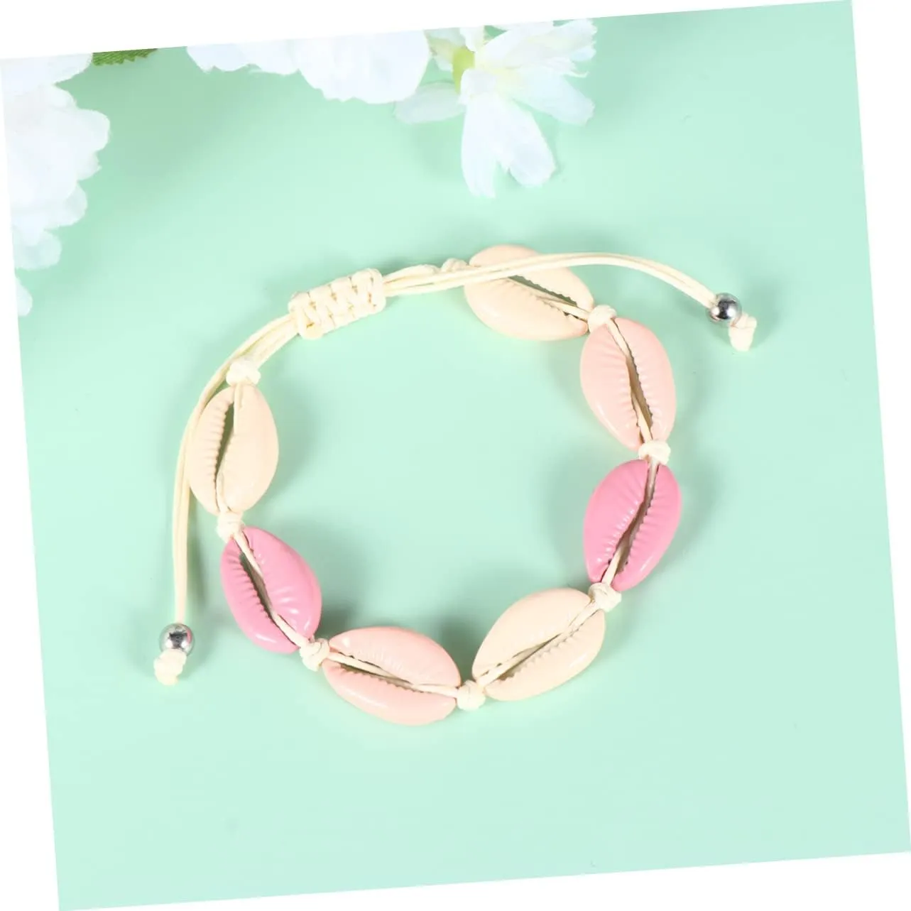 BESTOYARD 2pcs Beach Bracelets Beach Bracelets for Women Beaded Bracelets Woven Chain Bracelet Shell Ankle