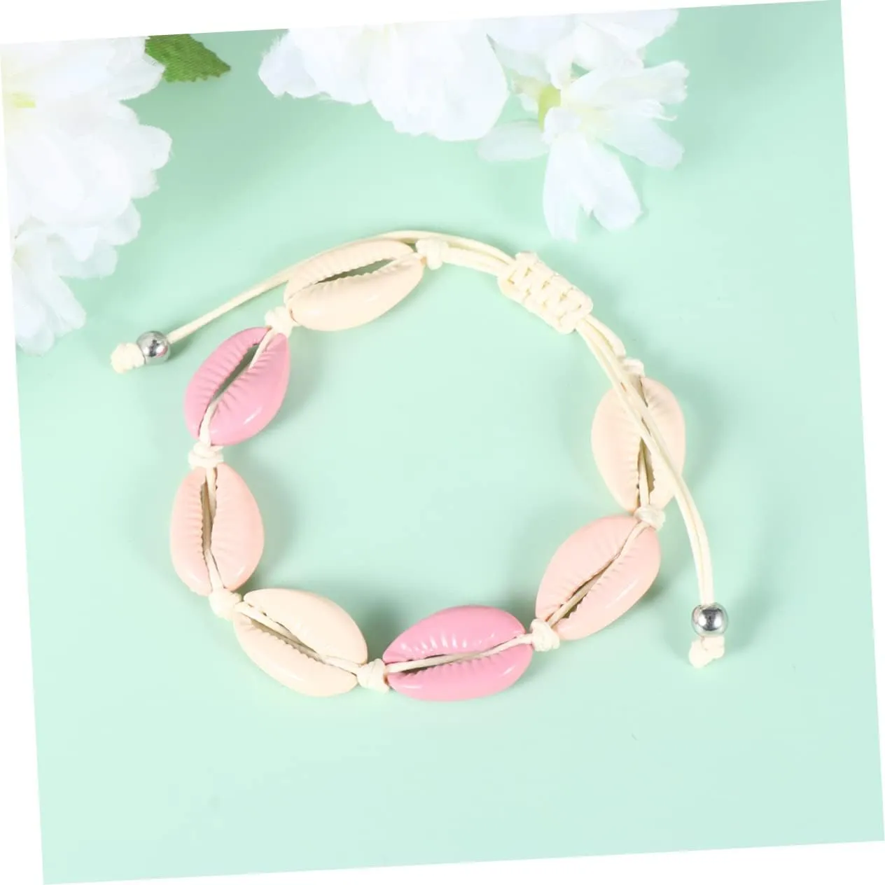 BESTOYARD 2pcs Beach Bracelets Beach Bracelets for Women Beaded Bracelets Woven Chain Bracelet Shell Ankle