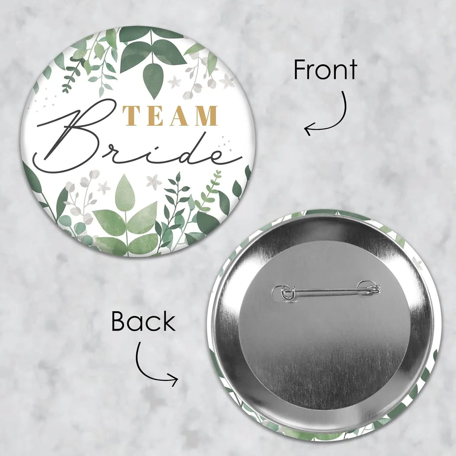 Big Dot of Happiness Bridal Shower and Bachelorette Party Badge - Pinback Buttons - Set of 8