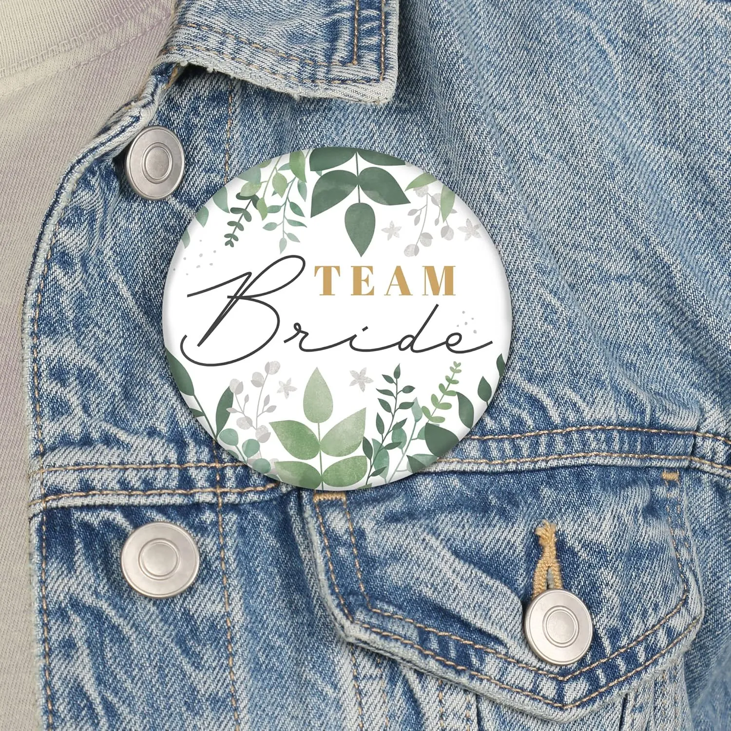 Big Dot of Happiness Bridal Shower and Bachelorette Party Badge - Pinback Buttons - Set of 8