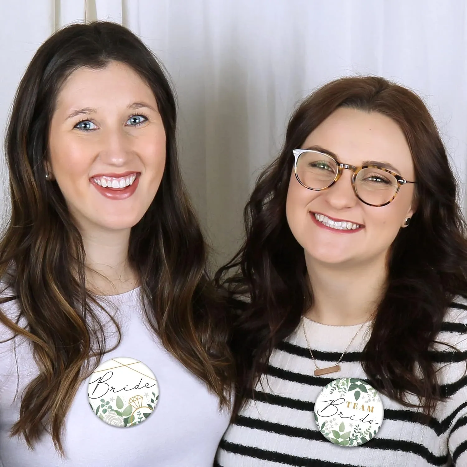 Big Dot of Happiness Bridal Shower and Bachelorette Party Badge - Pinback Buttons - Set of 8