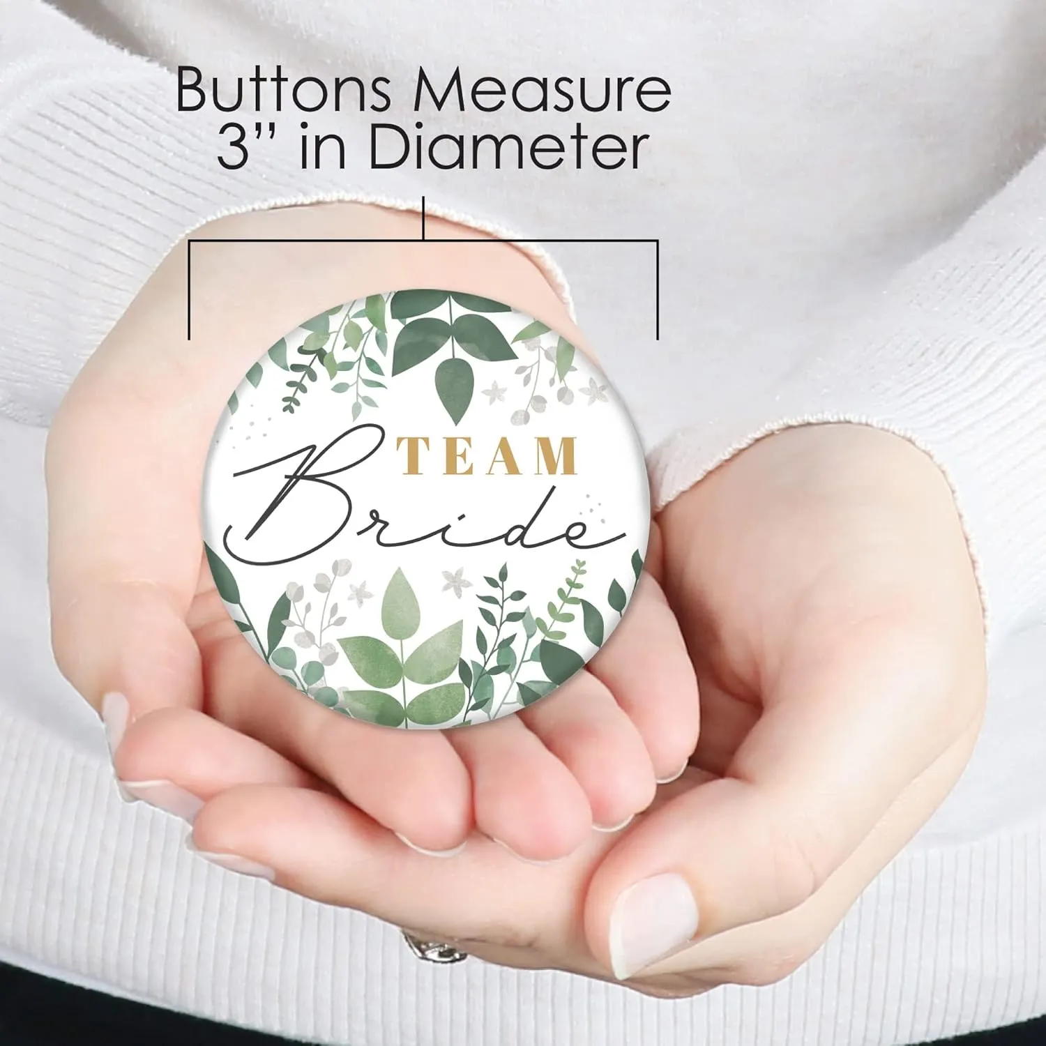 Big Dot of Happiness Bridal Shower and Bachelorette Party Badge - Pinback Buttons - Set of 8