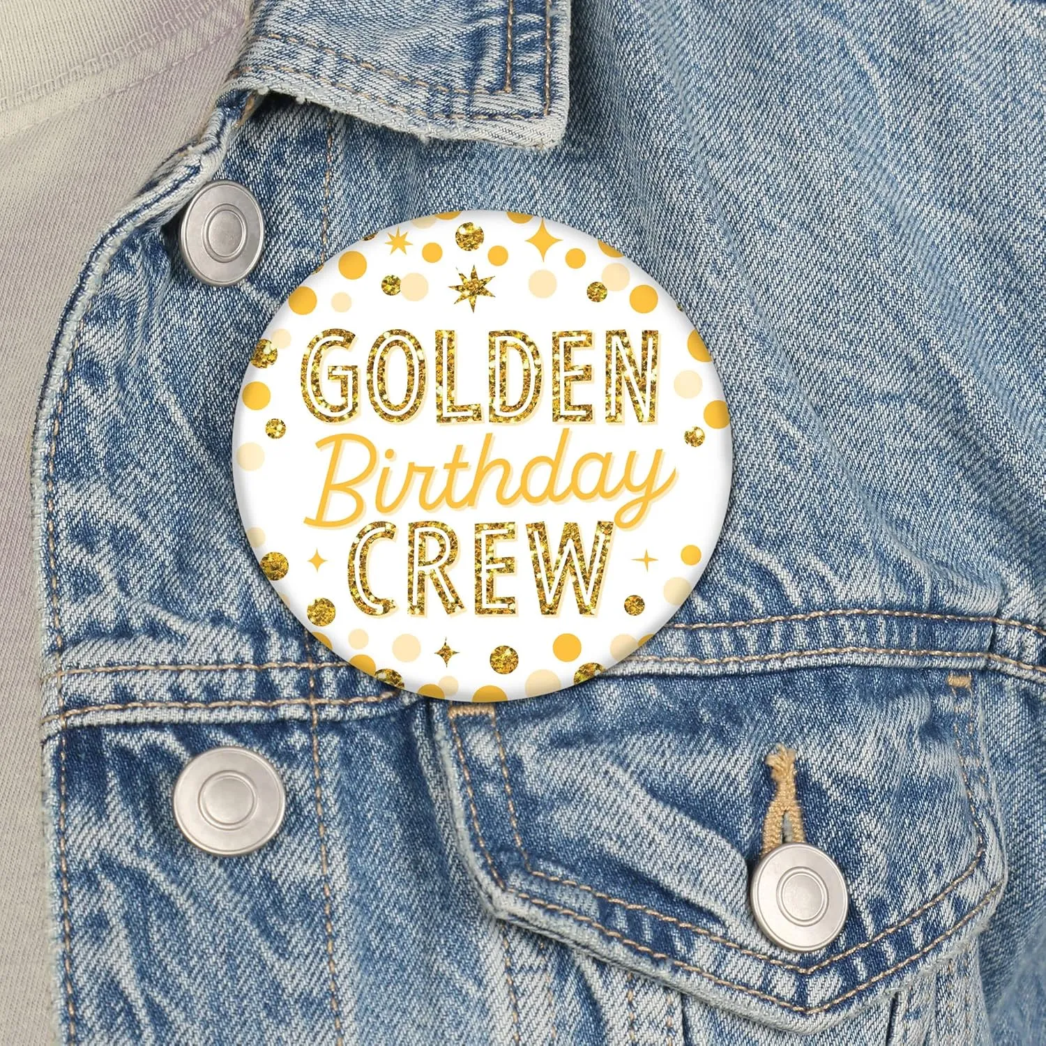 Big Dot of Happiness Happy Birthday - 3 inch Birthday Party Badge - Pinback Buttons - Set of 8